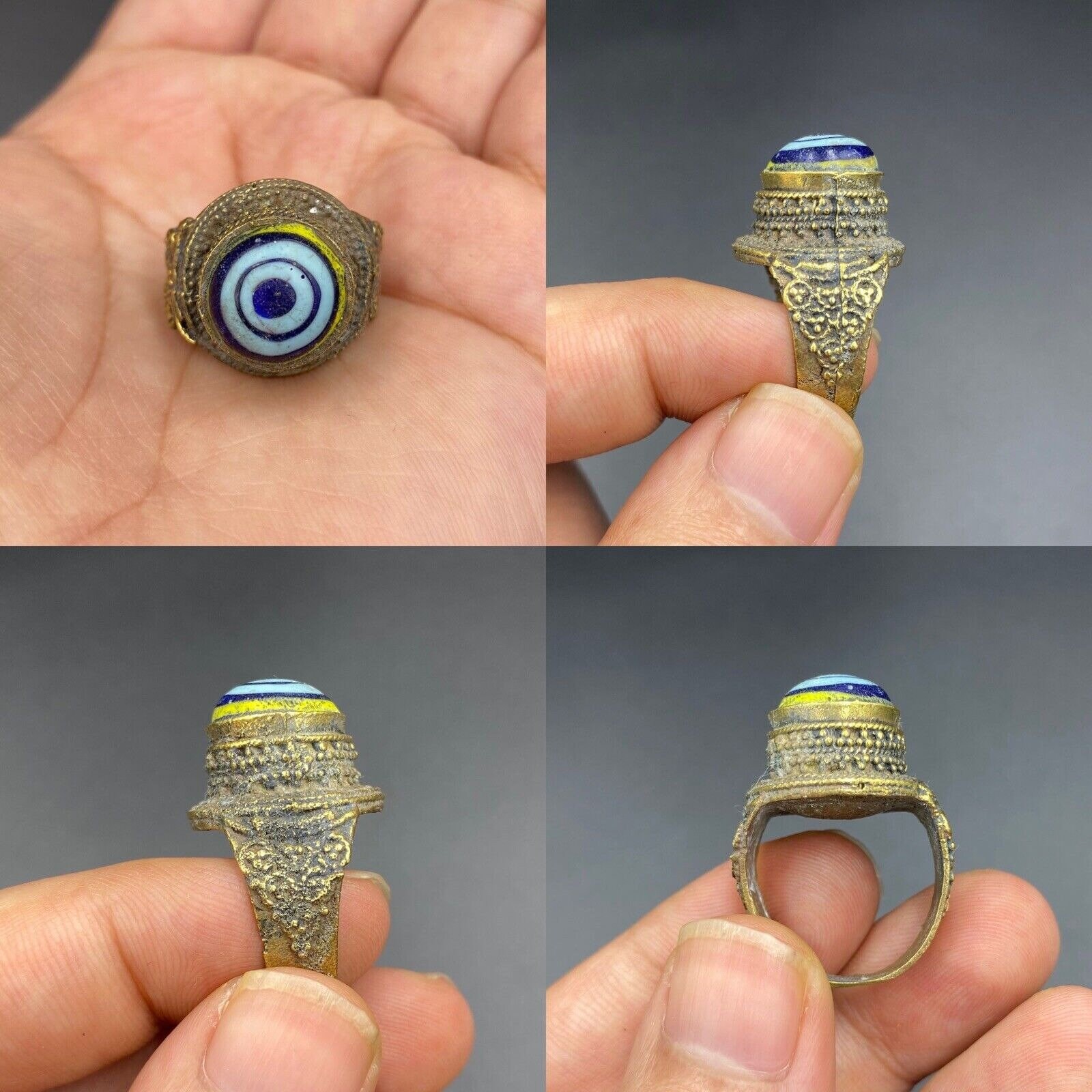 Rare Ancient Roman Mosaic Glass Ring