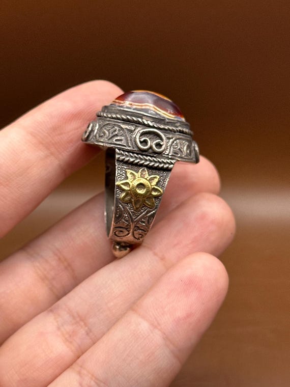 Authentic Ancient Near Eastern Silver Ring With L… - image 8
