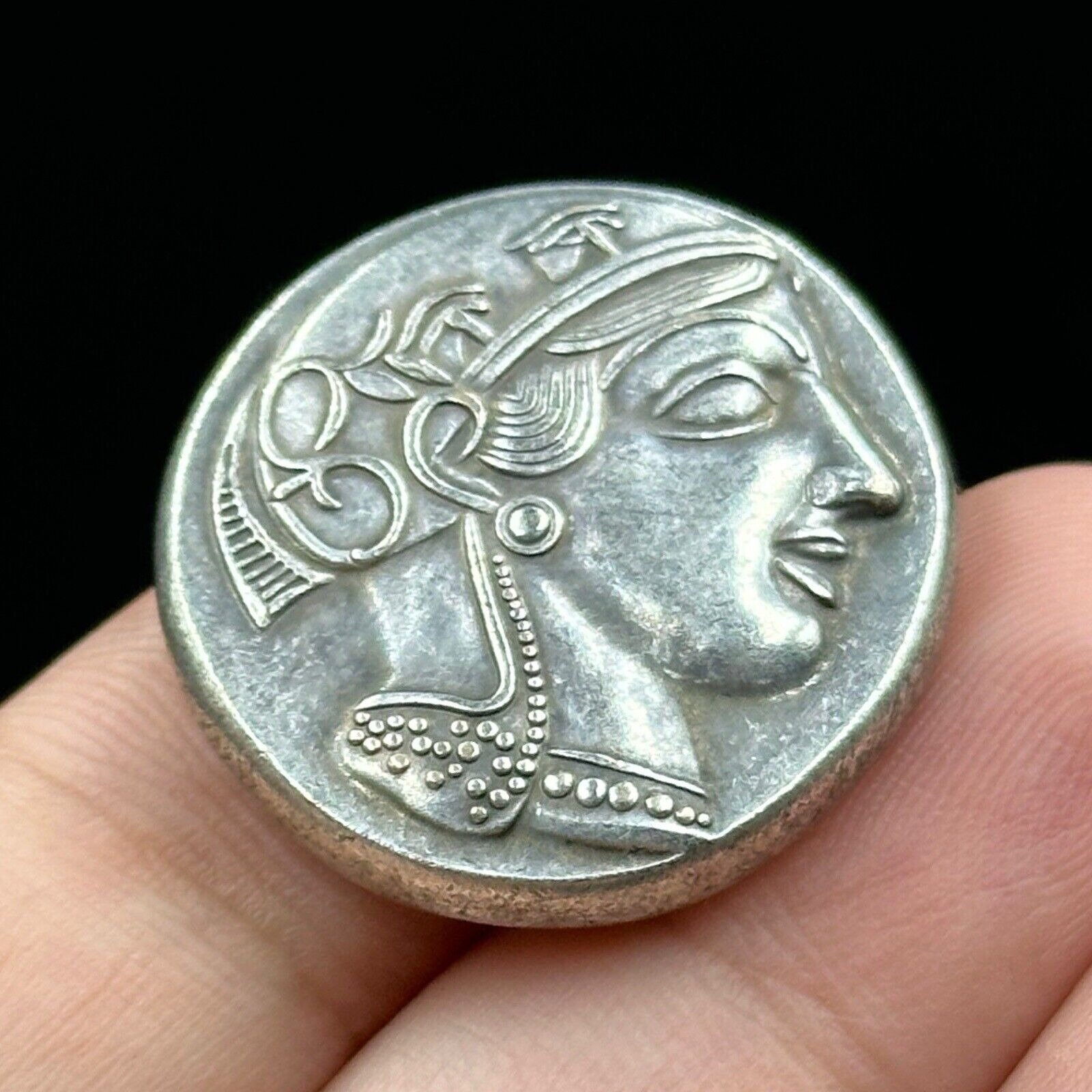 Very Rare Ancient Greek Silver Coated Tetradrachm Coins Athens Attica ...