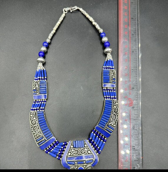 Beautiful Tibetan Rare Lapis lazuli Stone Silver … - image 7