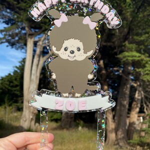 Custom Monchhichi Cake Topper - Personalized Birthday Decoration | Dual-Layer High-Quality Acrylic | Cute Monkey Party Supplies image 5