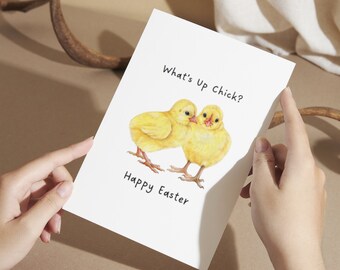 Printable Easter Chick Card, Instant Download