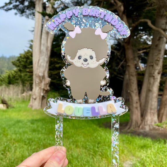 Custom Monchhichi Cake Topper - Personalized Birthday Decoration | Dual-Layer High-Quality Acrylic | Cute Monkey Party Supplies