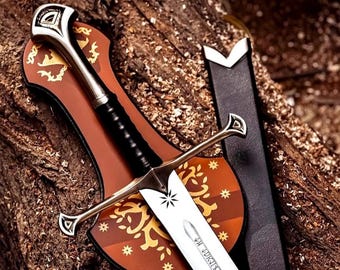 King Aragorn Replica Sword with Scabbard: Handmade Stainless Steel Cosplay Sword, Epic Fantasy Sword for Cosplay, Collectors, Christmas Gift