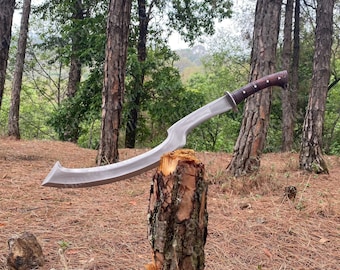 Épée de Khopesh de l'Égypte ancienne, épée de pharaon à usage militaire, couteau fait main de 20 po. à partir d'une lame en acier au carbone, cadeau de cosplay égyptien pour lui