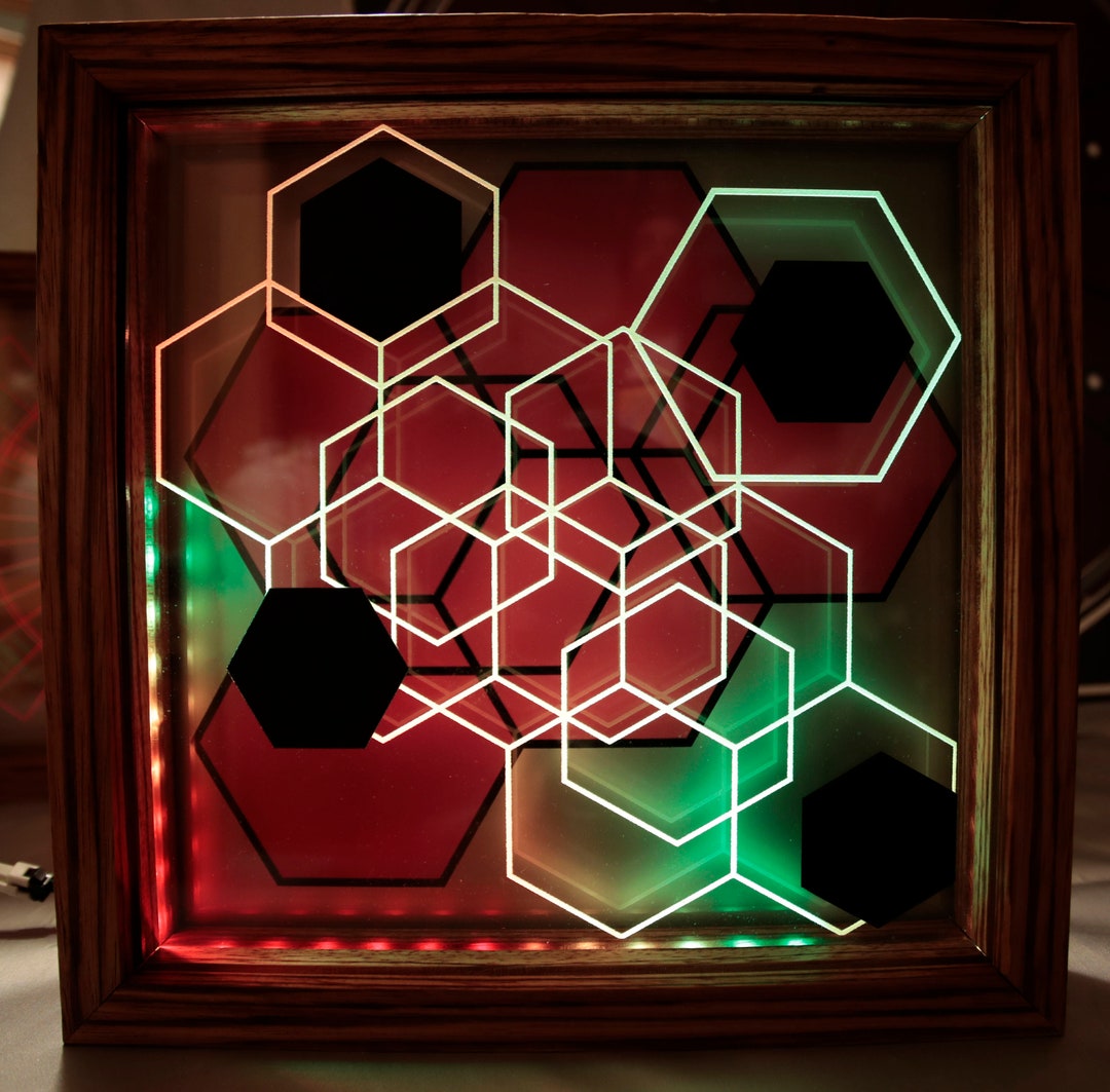 Original Art, Edge Lit LED in Wood Frame, Hand Made - Etsy