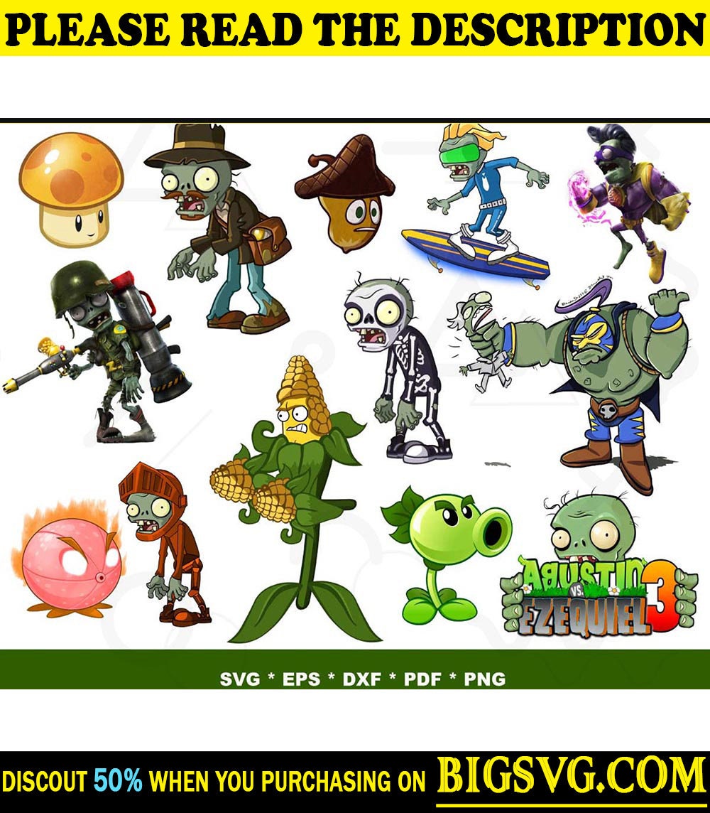 Pvz File 200 Plants Vs Zombies Svg BUNDLE /A - Etsy