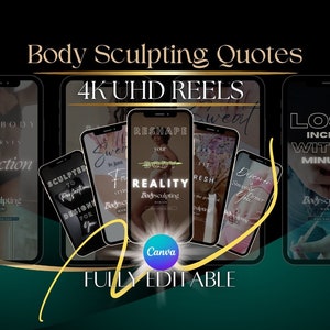 Body Sculpting Quotes: Medspa Instagram Reels Templates (Canva)