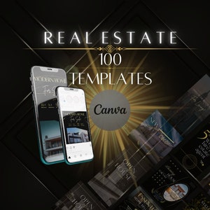 100 Real Estate Instagram Templates for Canva: Luxury Realtor Social Media