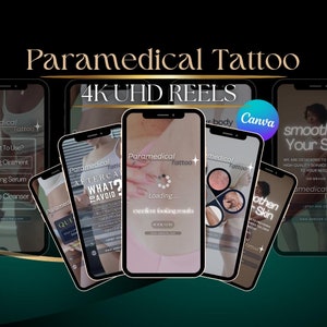 Paramedical Tattoo Instagram Reels: Scar Camouflage Templates (Canva Editable)