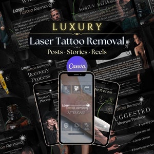 Laser Tattoo Removal Instagram Templates: PMU Artist Canva Posts