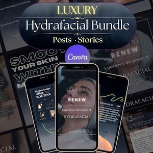 Hydrafacial Instagram Templates Bundle: Skincare Social Media (Canva)