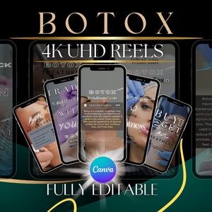 Botox Instagram Reels: Skincare Social Media Templates (Canva Editable Videos)