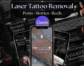 Modelos de Instagram para remoção de tatuagem a laser: Postagens de artistas da PMU no Canva