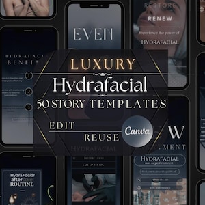 50 Hydrafacial Instagram Story Templates: Skincare Marketing (Canva)