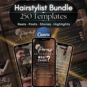 250 Hair Stylist Instagram Templates: Salon Social Media Kit