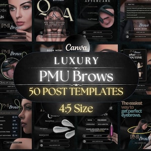 Microblading Instagram Templates, PMU Templates, Lip Blush Template, Permanent Makeup Post, PMU Brows Templates, 4:5 Instagram Post Template