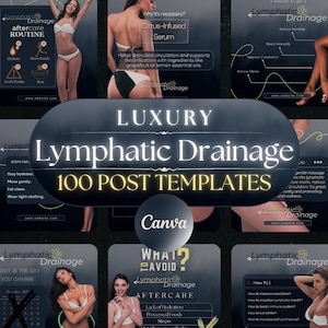 Lymphatic Drainage Instagram Templates: Massage Therapy Marketing (Canva)