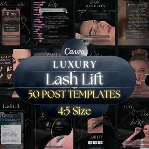 Instagram-sjablonen van Lash Tech: Canva Posts voor wimperverlenging