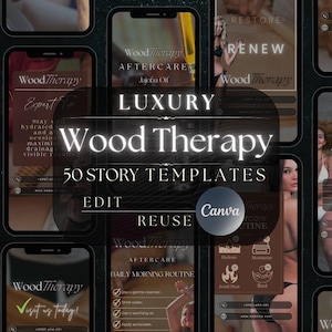 Holztherapie Instagram Vorlagen: Körperformung, Maderotherapie (Canva bearbeitbar, digitaler Download)