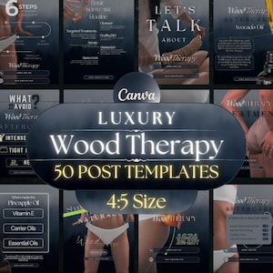 50 Holztherapie Post Vorlagen, Körperkontur Vorlagen, Body Sculpting Instagram, Holztherapie Social Media Posts Bundle, 4:5 Instagram