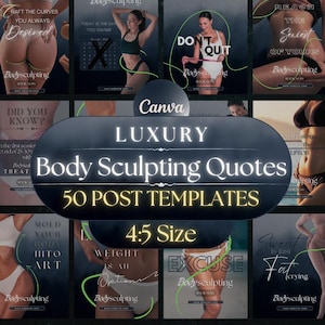50 Body Sculpting Quotes Templates, Body Contouring Treatment Templates, Body Sculpting Instagram, Medspa Template, 4:5 Instagram Templates