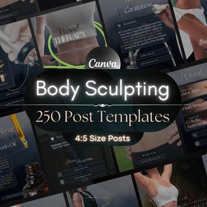 Body Sculpting Instagram Templates: Canva Editable Social Media Templates