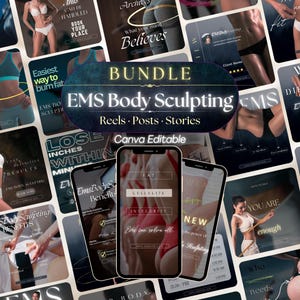EMS Body Sculpting Instagram Reels Templates: Body Contouring (Canva Editable)