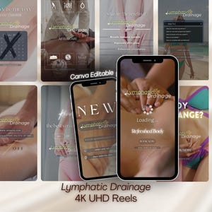 Lymphdrainage Instagram Reels: Massage Therapie Vorlagen (Canva)