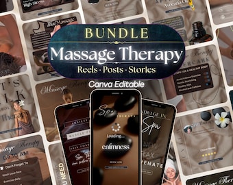 Modèles Instagram de massothérapie : lot de bobines et de messages de spa