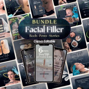 Facial Filler Instagram Templates | Nurse Injector Social Media (Canva Editable)