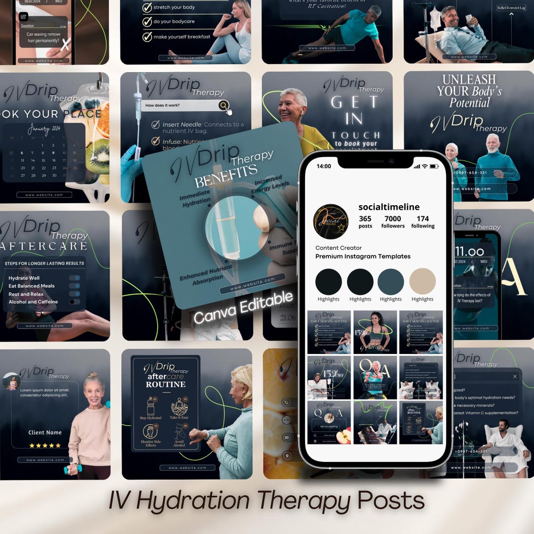 IV Therapy Instagram Templates Bundle | Nurse Injector Canva Posts - Etsy