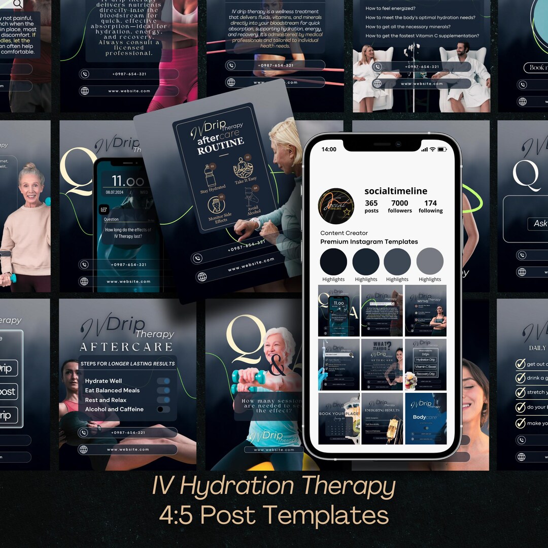 IV Therapy Instagram Templates: Nurse Injector Posts, Canva Editable - Etsy