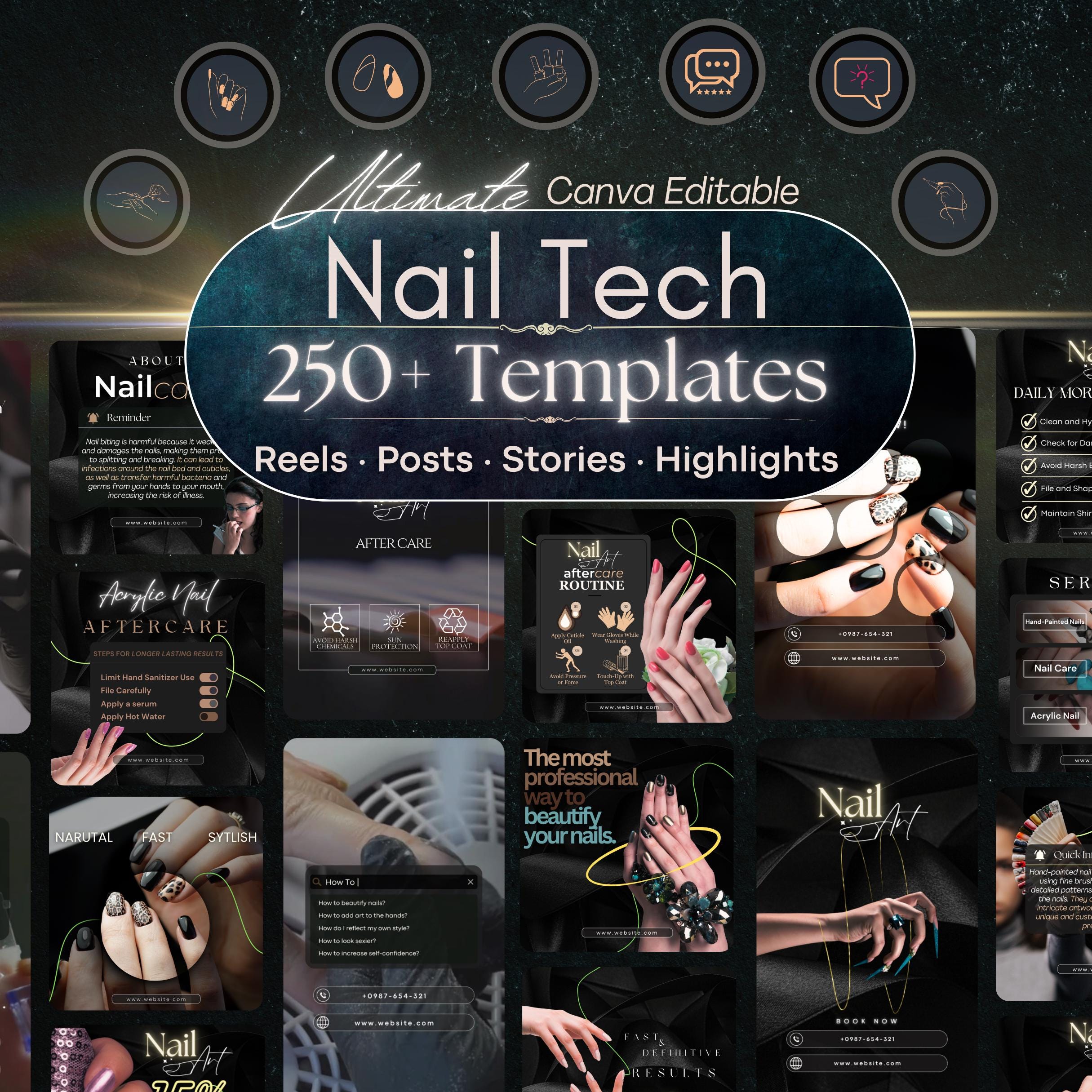 Nail Tech Instagram Templates: Nail Technician Social Media Posts ...
