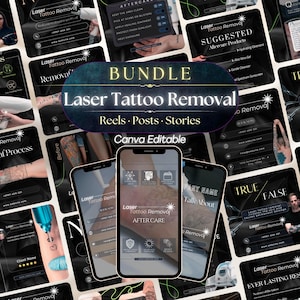 Laser Tattoo Removal Instagram Templates: PMU Artist Canva Posts