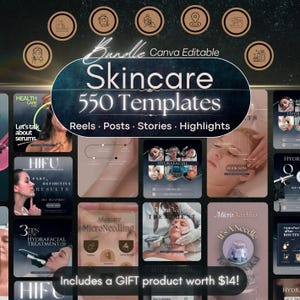 500+ Skincare Instagram Templates: Hydrafacial, HIFU, Microneedling, Chemical Peel (Posts, Reels, Stories)