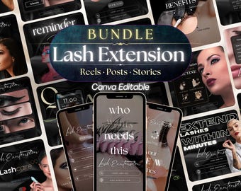 Lash Tech Instagram Templates: Lash Extension Social Media (Canva Editable)