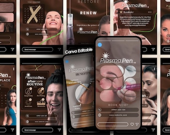 Plasma Pen Instagram Templates: Skincare Story Template (Canva Editable)
