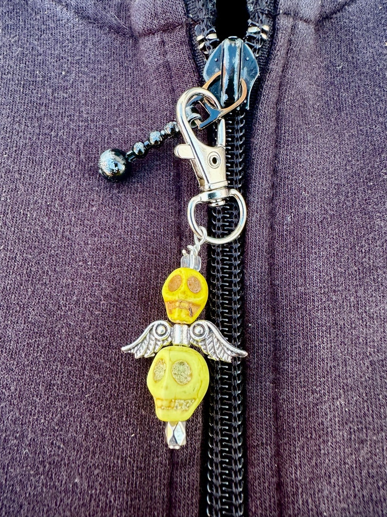 Zipper Pulls, Skull Angels, Custom Colors Available image 2