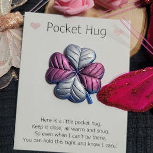 Pocket Hug, Taschenumarmung, Epoxidharz, Geschenk, Geschenkidee, Einzelstück, Liebe, Familie, Kleeblatt , Glücksbringer, Familie, Freunde