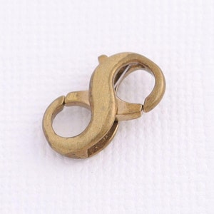 Brass Double Lobster Clasp, Brass Infinite Clasp, Bracelet Necklace Clasp Jewelry Making Supplies