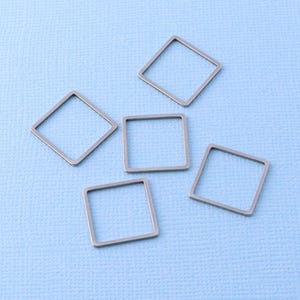 Stainless Steel Square Jewelry Link, Silver Connector