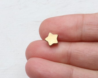 Brass Star Bead, Star Bead, Unplated Brass Bead, Raw Brass Bead, Jewelry Making Supplies, Jewelry Supplies