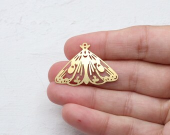 Brass Butterfly Charm, Raw Brass Charm, Unplated Brass Charm, Charm Bar Supplies, Jewelry Making Supplies