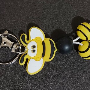 Encanto de mochila/tirador de cremallera con cuentas de silicona de abeja imagen 2