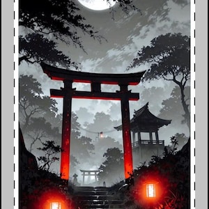Shinto Shrine Vegan Wallet - Elegantes, umweltfreundliches Accessoire, nachhaltiges Geschenk, MagSafe-kompatibel, veganes Leder, minimalistisches Design