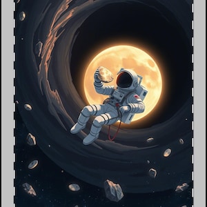Astronaut Vegan Geldbörse, umweltfreundlicher Kartenhalter, Weltraum-Thema, süßes Geschenk für Weltraumliebhaber, MagSafe kompatibel