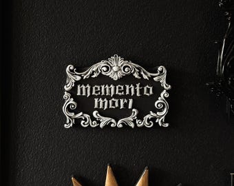 Memento Mori Gothic Wall Plaque | Handmade Ornate Oddity | Maximalist Gallery Filler | Spooky Halloween Home Decor | Dark Cottagecore Gift