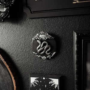 Small Ornate Snake Wall Hanging / Gothic Wall Decor / Gallery Gap Filler / Dark Cottagecore Art / Unsual Oddity / Handmade Curiosity Gift