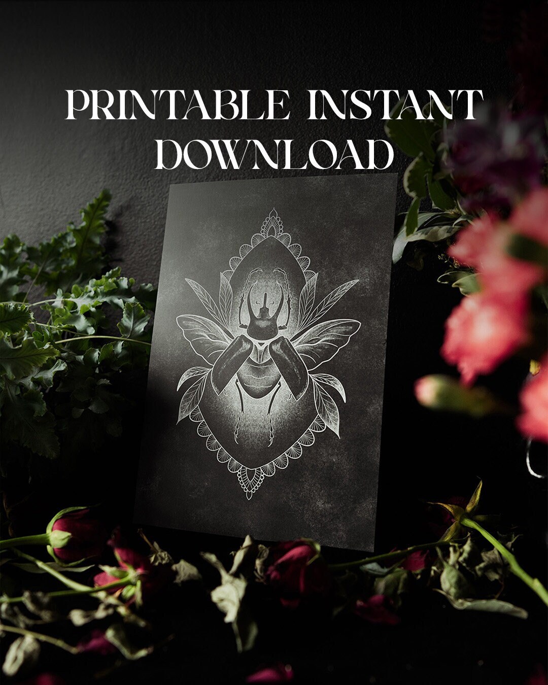 Atlas Beetle Gothic Print - Maximalist Gallery Printable Wall Art ...